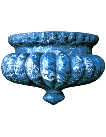 Wall light in the classic Roman style with an azure-blue patina.