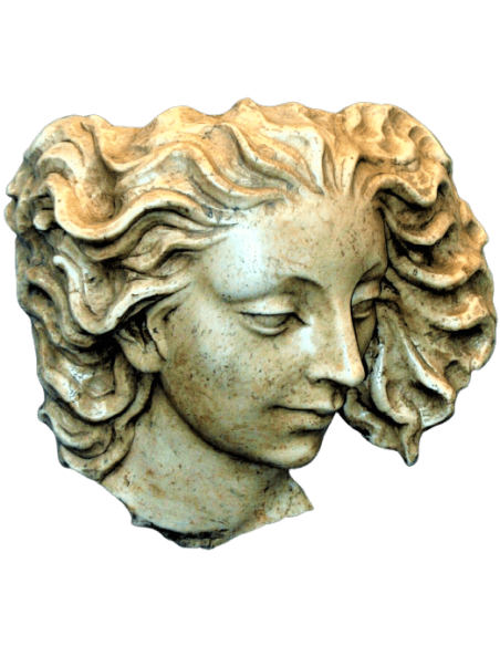 Wall light portrait of Flora, goddess of spring, cream patina.