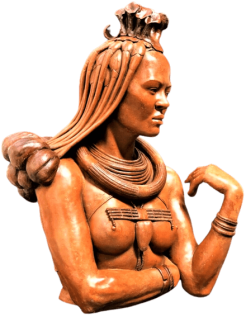 Escultura de mujer himba.