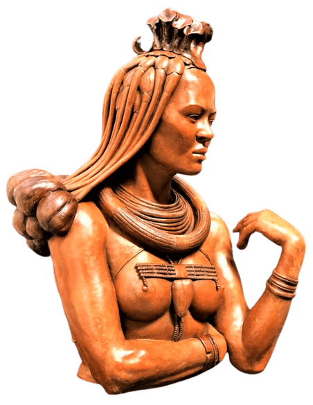 Escultura de mujer himba.