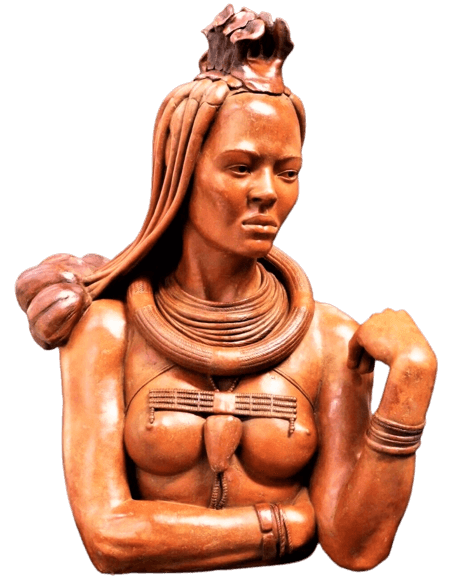 Escultura de mujer himba.