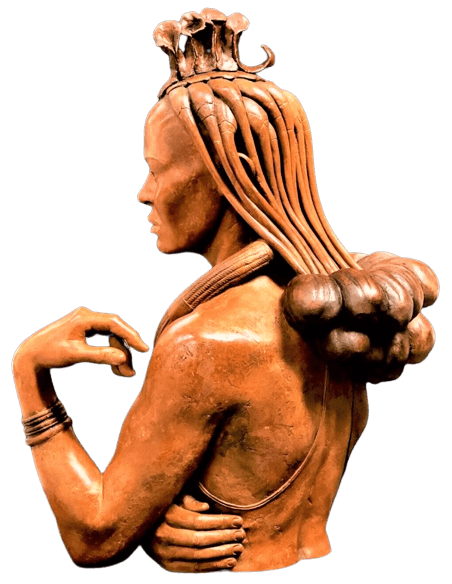 Escultura de mujer himba.