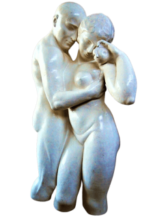 Escultura de Adán y Eva inspirada por la obra de Tamara...
