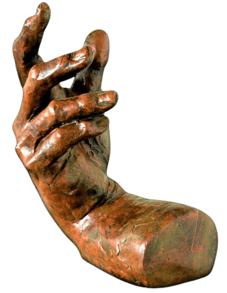 Escultura de mano inspirada por obras del Renacimiento italiano.