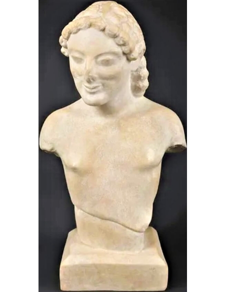 Torse de Kouros ou jeune homme, Musée archéologique d'Athènes.