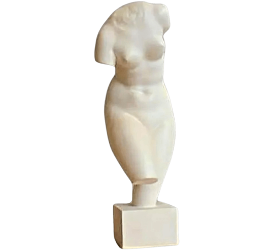 Torso of Venus in the style of Aphrodite of Cnidus, after the sculptor Praxiteles, Louvre Museum.