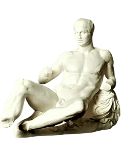 Statue de Dionysos provenant du fronton Est du Parthénon,...