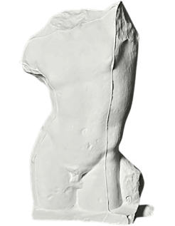 Torso de hombre desnudo, atribuido a la Escuela de Bellas...