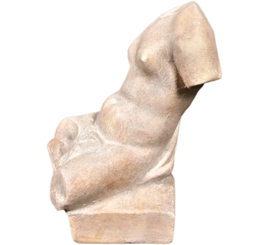 Torso de Venus sentada sin cabeza.