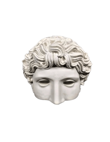 Media Cabeza de atleta victorioso conocida como Cabeza de Bénévent, Museo del Louvre