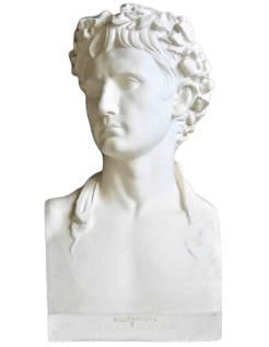 Bust of Emperor Augustus crowned with oak leaves, Louvre...