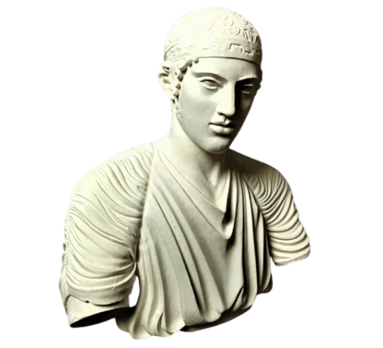 Bust of the Charioteer of Delphi, Delphi...