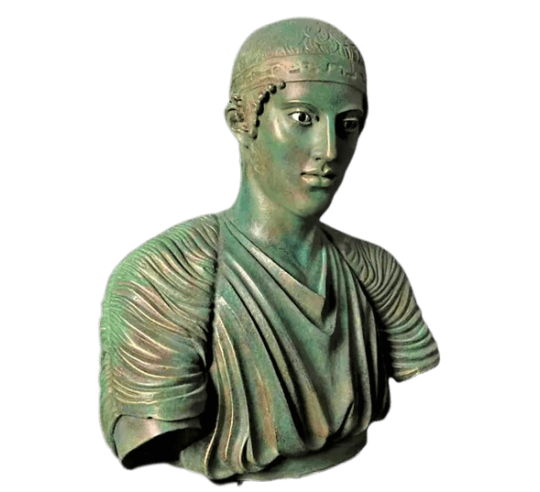 Bust of the Charioteer of Delphi, Delphi...