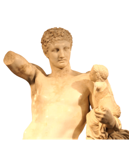 Cabeza de Hermes con el niño Dioniso según Praxíteles, Museo de Olimpia