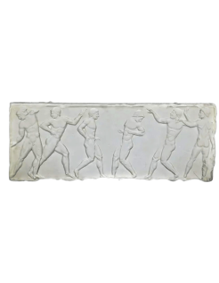 Bajorrelieve de atletas de dos equipos compitiendo en el...