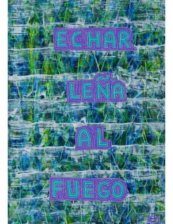 Pintura en relieve Echar Leña al Fuego - PES-7 por Karim...