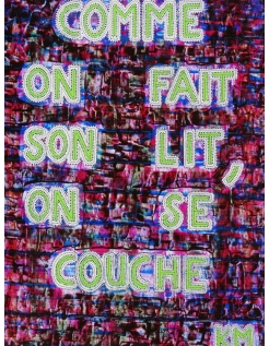 Pintura en relieve Como haces tu cama, te acuestas -...