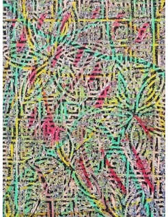 Pintura en relieve "Árbol 10" de Karim Merzougui