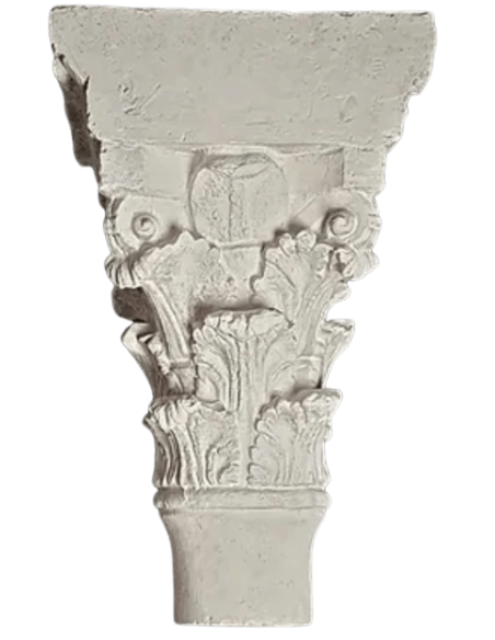 Capiteles gemelos decorados con ángeles y santos - estilo gótico