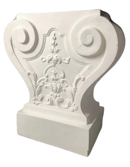 Garden bench legs with floral motifs in neoclassical style