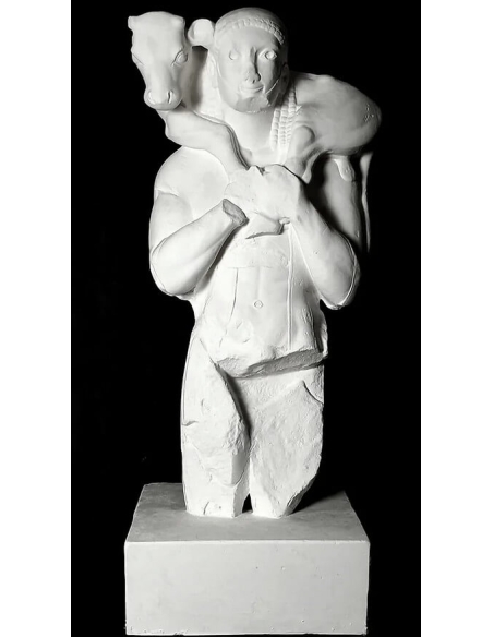 Statue of the Moscophoros or The Calf-Bearer, dedicated by Rhombos, Acropolis Museum Athens