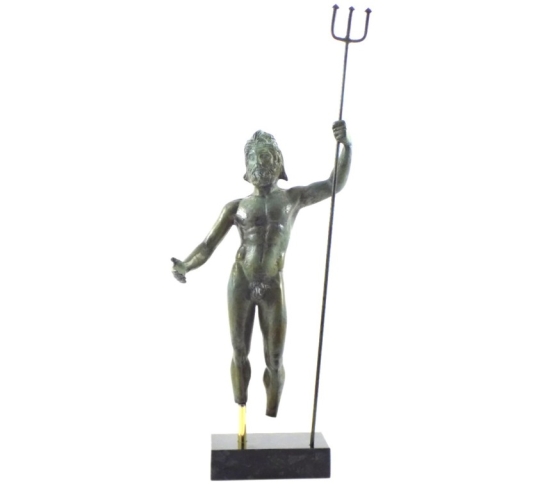 Statue en bronze de Poséidon avec son trident, Collections antiques et Glyptothèque de Munich