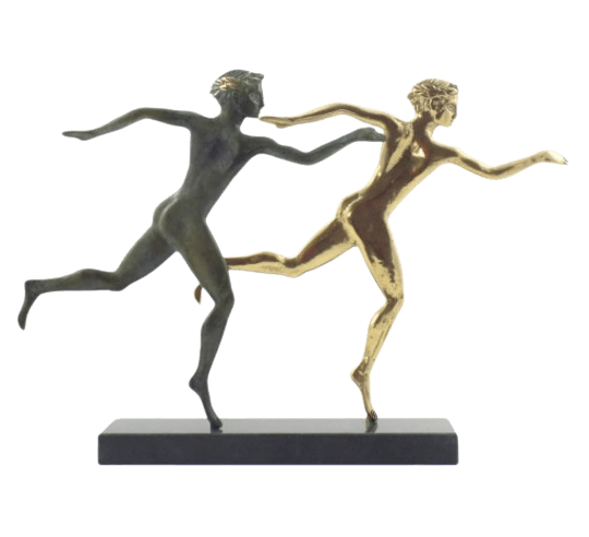 Statuette stylisée d'athlètes marathoniens en...