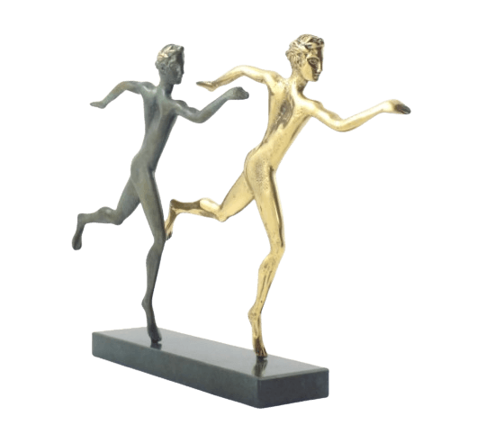 Statuette stylisée d'athlètes marathoniens en...