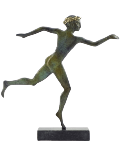 Statuette stylisée d'athlète marathonien en bronze,...