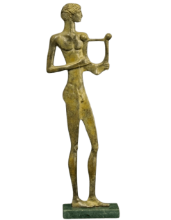 Statuette stylisée en bronze d'Apollon, dieu de la...