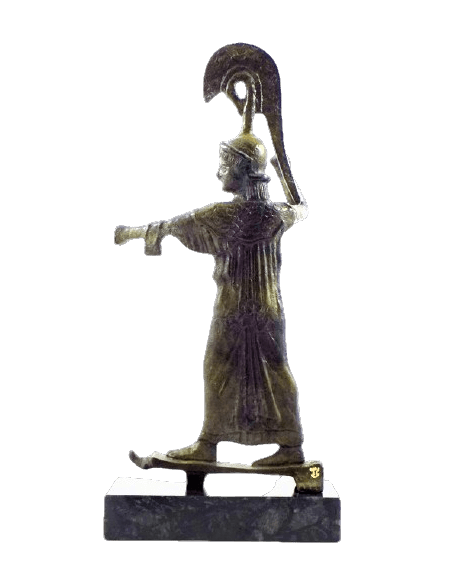 Statuette stylisée en bronze d'Athéna Promachos, inspirée des musées nationaux grecs