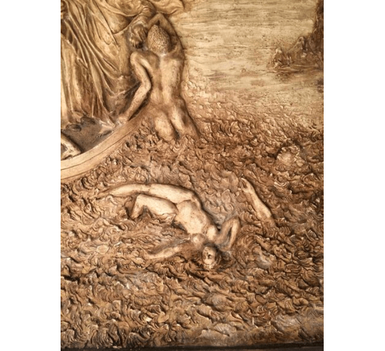 Low relief of Dante and Virgil crossing the...