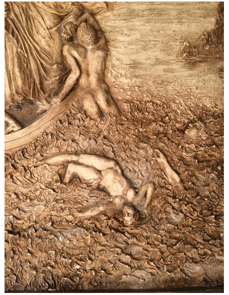 Bas-relief Dante et Virgile traversant le Styx et repoussant Philippo Argenti, La Divine Comédie d'après Gustave Doré