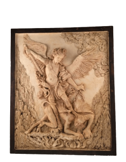 Low relief of Archangel Saint Michael vanquishing the...