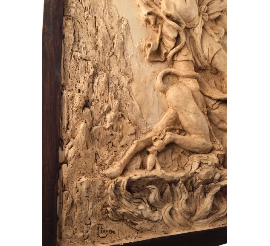 Bajorrelieve del Arcángel San Miguel derrotando...