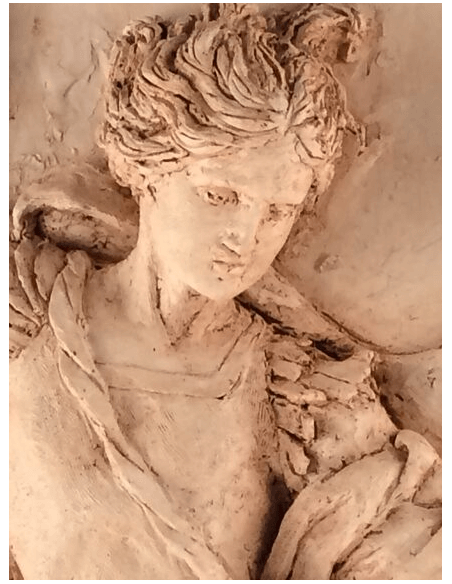 Bajorrelieve del Arcángel San Miguel derrotando al demonio, según Guido Reni