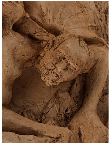 Bajorrelieve del Arcángel San Miguel derrotando al demonio, según Guido Reni