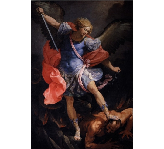 Bajorrelieve del Arcángel San Miguel derrotando...