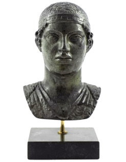 Bronze Bust of the Charioteer of Delphi or Hêniokhos...