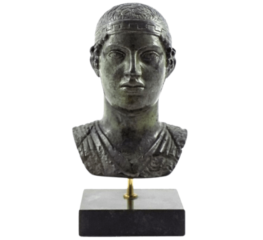 Bronze Bust of the Charioteer of Delphi or Hêniokhos according to Pythagoras of Rhegium