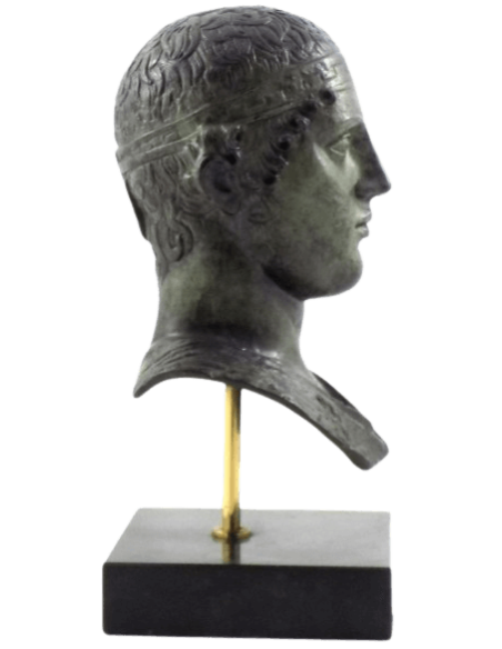 Busto en bronce del Auriga de Delfos o Hêniokhos según Pythagore de Rhégion