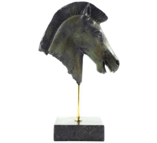Bronze Greek Horse Head Sculpture, Acropolis...