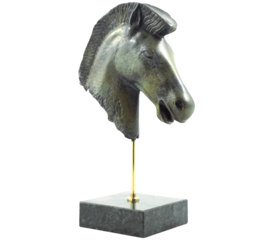 Bronze Greek Horse Head Sculpture, Acropolis Museum